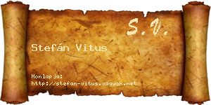 Stefán Vitus névjegykártya